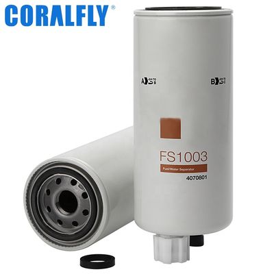 Rotação do filtro do separador de água do combustível dos motores FS1003 de Fleetguard Cummins - sobre com porto do sensor do dreno e o sensor reusável