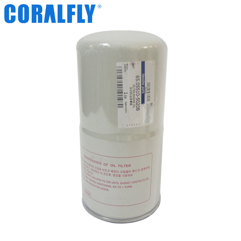 Filtro de lubrificante do filtro de óleo de DOOSAN 65.05510-5020B para a máquina escavadora Equipment
